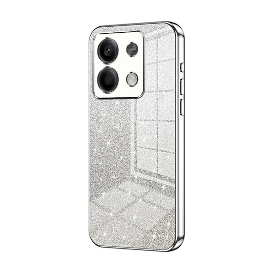 For Xiaomi Redmi Note 13 5G Gradient Glitter Powder Electroplated Phone Case(Silver) - Note 13 Cases by buy2fix | Online Shopping UK | buy2fix