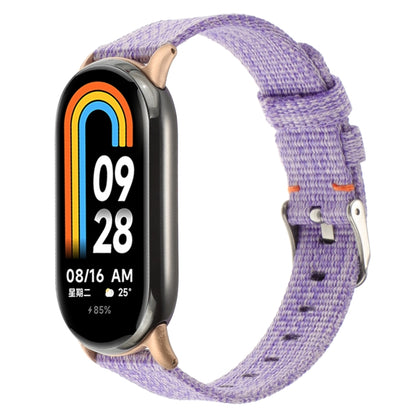 For Xiaomi Mi Band 8 Nylon Canvas Watch Band(Lavender Purple) - Watch Bands by buy2fix | Online Shopping UK | buy2fix