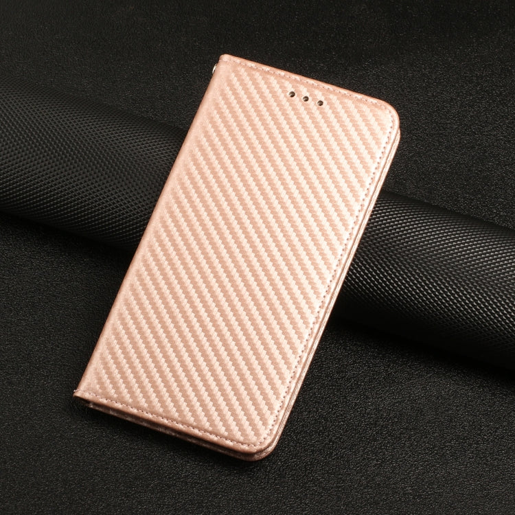 For Xiaomi Redmi Note 13 Pro 5G Carbon Fiber Texture Flip Holder Leather Phone Case(Rose Gold) - Note 13 Pro Cases by buy2fix | Online Shopping UK | buy2fix