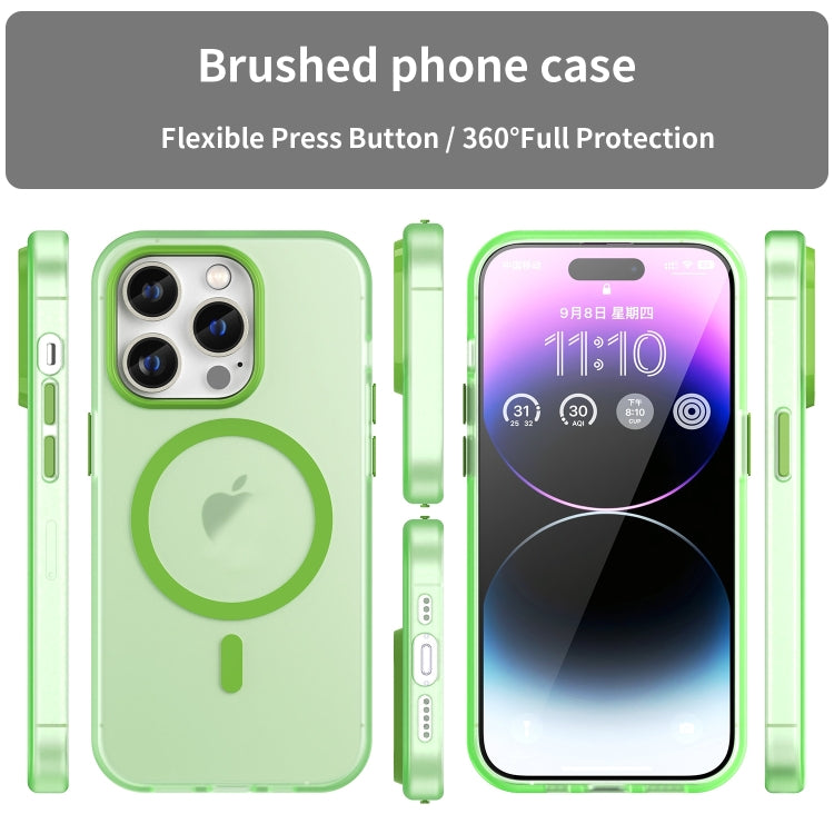 For iPhone 16 Pro MagSafe Frosted Translucent TPU + PC Full Coverage Phone Case(Green) - iPhone 16 Pro Cases by buy2fix | Online Shopping UK | buy2fix