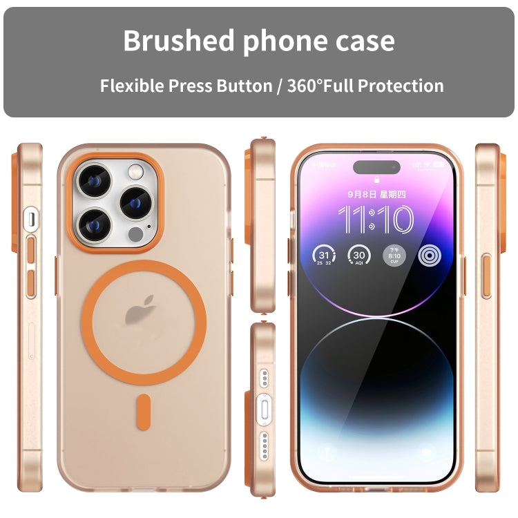 For iPhone 16 Pro MagSafe Frosted Translucent TPU + PC Full Coverage Phone Case(Orange) - iPhone 16 Pro Cases by buy2fix | Online Shopping UK | buy2fix