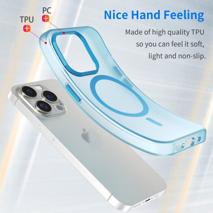 For iPhone 16 Pro Max MagSafe Frosted Translucent TPU + PC Full Coverage Phone Case(Blue) - iPhone 16 Pro Max Cases by buy2fix | Online Shopping UK | buy2fix