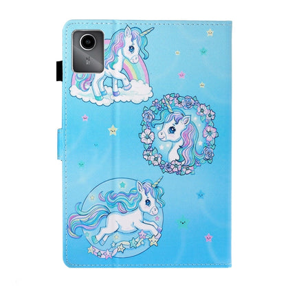 For Lenovo Tab M11/ Xiaoxin Pad 11 2024 Coloured Drawing Stitching Smart Leather Tablet Case(Unicorn) - Lenovo by buy2fix | Online Shopping UK | buy2fix