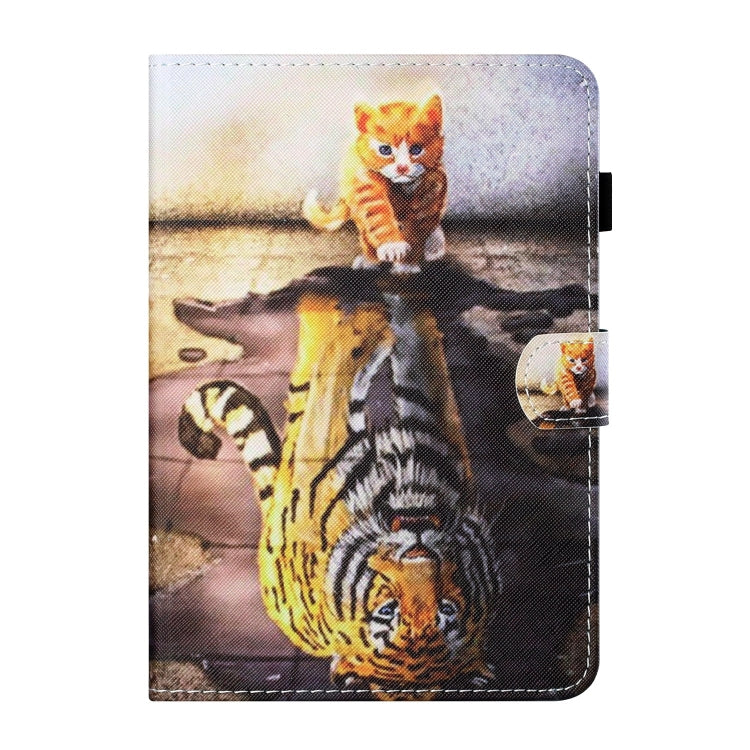 For Lenovo Tab M11/ Xiaoxin Pad 11 2024 Coloured Drawing Stitching Smart Leather Tablet Case(Cat and Tiger) - Lenovo by buy2fix | Online Shopping UK | buy2fix