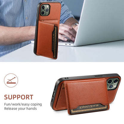 For iPhone 11 Pro Denior Cowhide Texture Leather MagSafe Detachable Wallet Phone Case(Brown) - iPhone 11 Pro Cases by Denior | Online Shopping UK | buy2fix