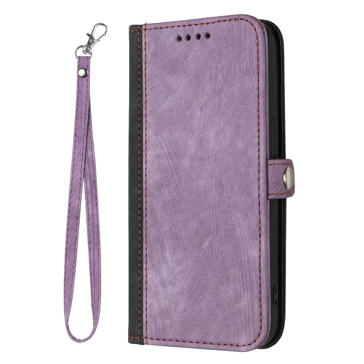 For Xiaomi Redmi K70 Side Buckle Double Fold Hand Strap Leather Phone Case(Purple) - K70 Cases by buy2fix | Online Shopping UK | buy2fix