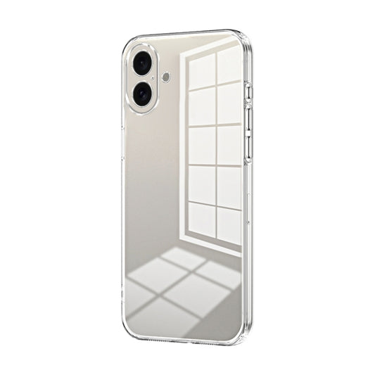 For iPhone 16 Plus Transparent Plating Fine Hole Phone Case(Transparent) - iPhone 16 Plus Cases by buy2fix | Online Shopping UK | buy2fix