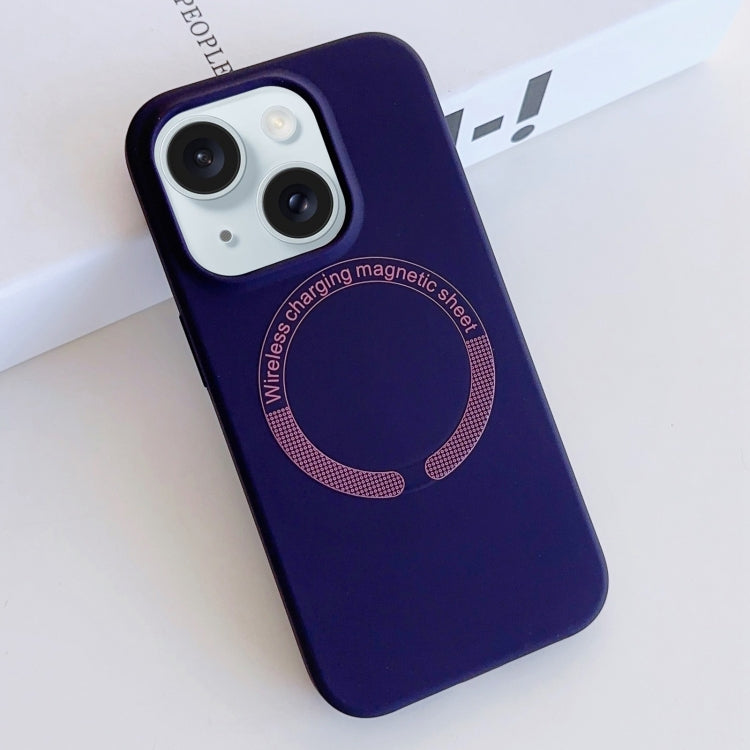 For iPhone 15 Plus MagSafe Magnetic Liquid Silicone Phone Case(Dark Purple) - iPhone 15 Plus Cases by buy2fix | Online Shopping UK | buy2fix