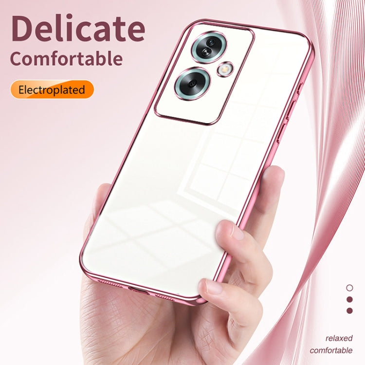 For OPPO A79 5G / A2 Transparent Plating Fine Hole Phone Case(Pink) - OPPO Cases by buy2fix | Online Shopping UK | buy2fix