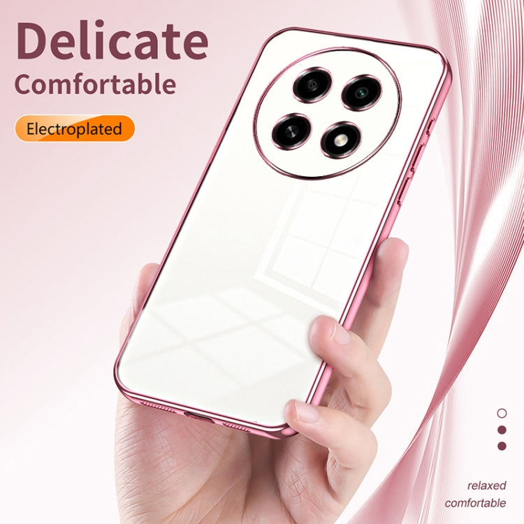 For OPPO A2 Pro Transparent Plating Fine Hole Phone Case(Pink) - A2 Pro Cases by buy2fix | Online Shopping UK | buy2fix