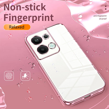 For OPPO Reno9 Pro+ Transparent Plating Fine Hole Phone Case(Gold) - OPPO Cases by buy2fix | Online Shopping UK | buy2fix