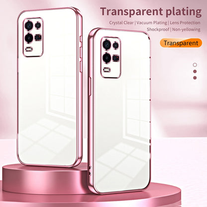 For OPPO K9x Transparent Plating Fine Hole Phone Case(Silver) - OPPO Cases by buy2fix | Online Shopping UK | buy2fix