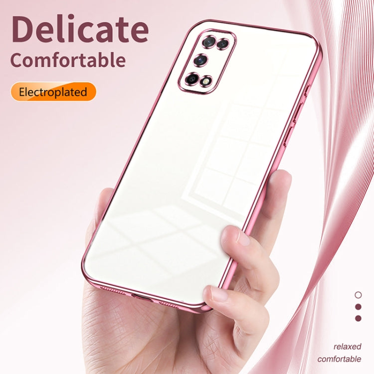 For OPPO K7x / Realme V5 5G Transparent Plating Fine Hole Phone Case(Transparent) - OPPO Cases by buy2fix | Online Shopping UK | buy2fix
