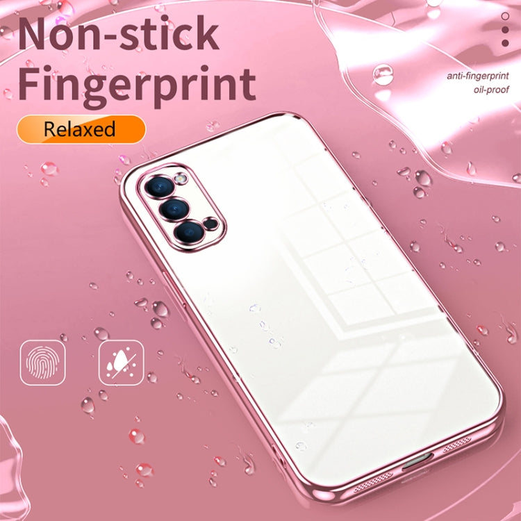 For OPPO Reno4 Transparent Plating Fine Hole Phone Case(Purple) - OPPO Cases by buy2fix | Online Shopping UK | buy2fix