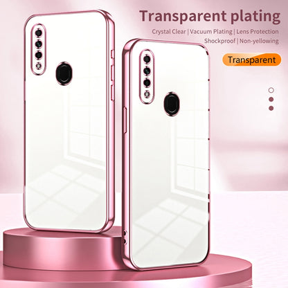 For OPPO A8 / A31 2020 Transparent Plating Fine Hole Phone Case(Gold) - OPPO Cases by buy2fix | Online Shopping UK | buy2fix