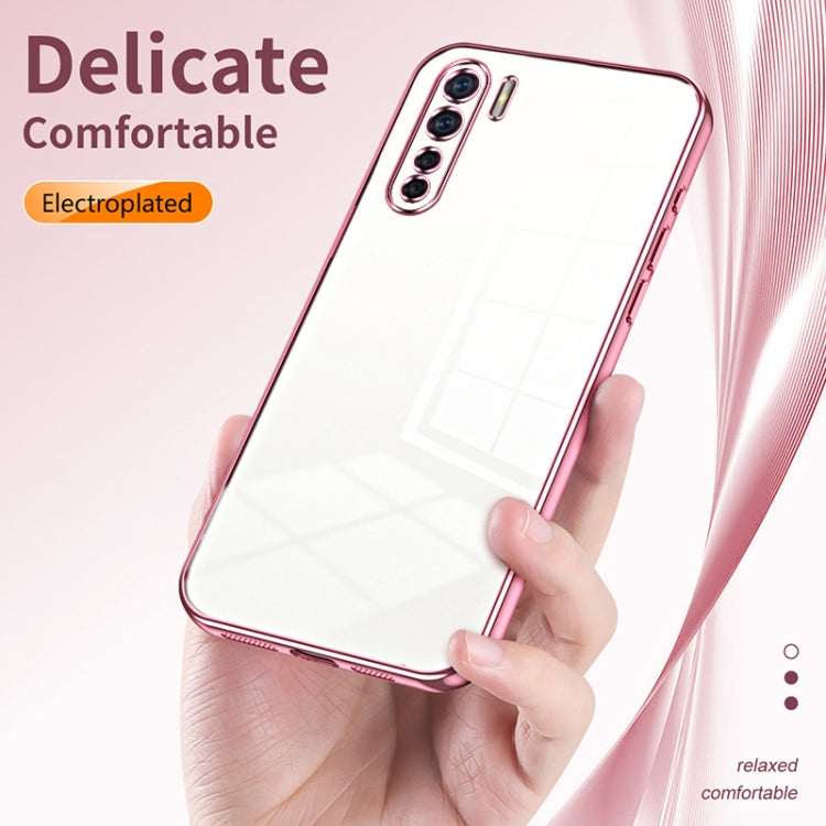 For OPPO A91 Transparent Plating Fine Hole Phone Case(Transparent) - OPPO Cases by buy2fix | Online Shopping UK | buy2fix