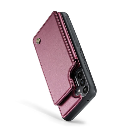 For Samsung Galaxy A55 5G CaseMe C22 PC+TPU Business Style RFID Anti-theft Leather Phone Case(Wine Red) - Galaxy Phone Cases by CaseMe | Online Shopping UK | buy2fix