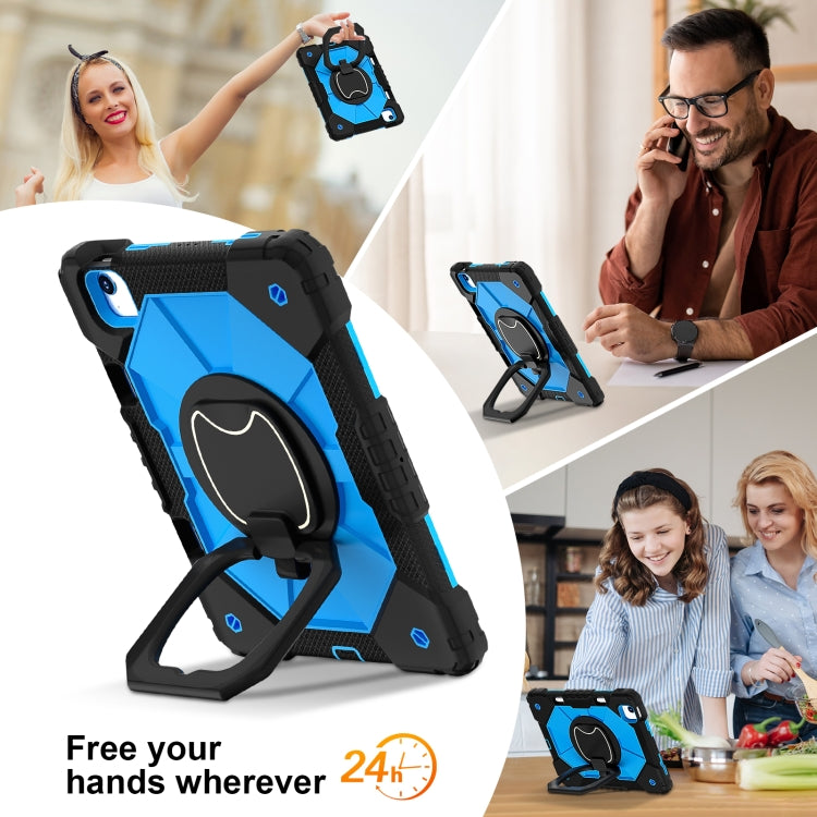 For iPad Air 11 2024 Contrast Color Robot Silicone Hybrid PC Tablet Case(Black Blue) - iPad Air 11 2024 Cases by buy2fix | Online Shopping UK | buy2fix