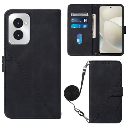 For Motorola Moto G Power 5G 2024 Crossbody 3D Embossed Flip Leather Phone Case(Black) - Motorola Cases by buy2fix | Online Shopping UK | buy2fix