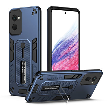 For Motorola Moto G Power 2024 Variety Brave Armor Finger Loop Holder Phone Case(Blue) - Motorola Cases by buy2fix | Online Shopping UK | buy2fix