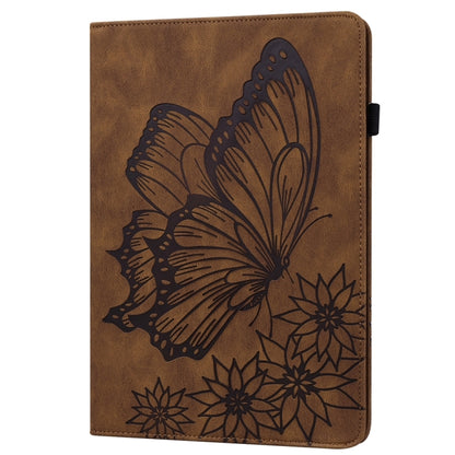 For iPad Pro 13 2024 Big Butterfly Embossed Leather Tablet Case(Brown) - iPad Pro 13 2024 Cases by buy2fix | Online Shopping UK | buy2fix