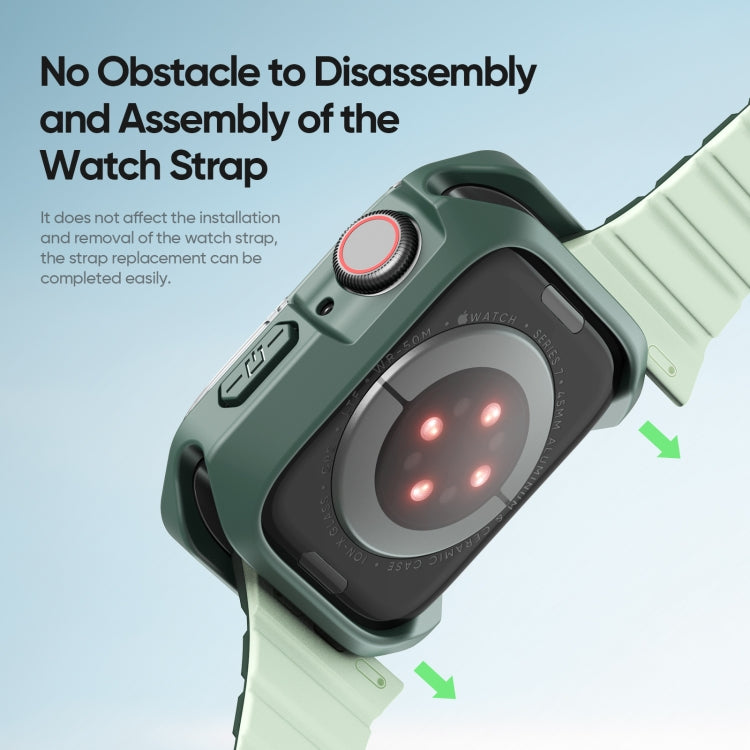 For Apple Watch 4 / 5 / 6 / SE 40mm DUX DUCIS Tamo Series Hollow PC + TPU Watch Protective Case(Transparent Green) - Watch Cases by DUX DUCIS | Online Shopping UK | buy2fix