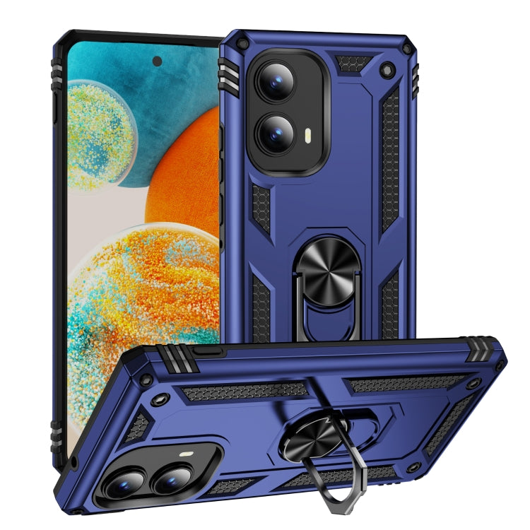 For Motorola Edge 2024 Shockproof TPU + PC Phone Case with Holder(Blue) - Motorola Cases by buy2fix | Online Shopping UK | buy2fix