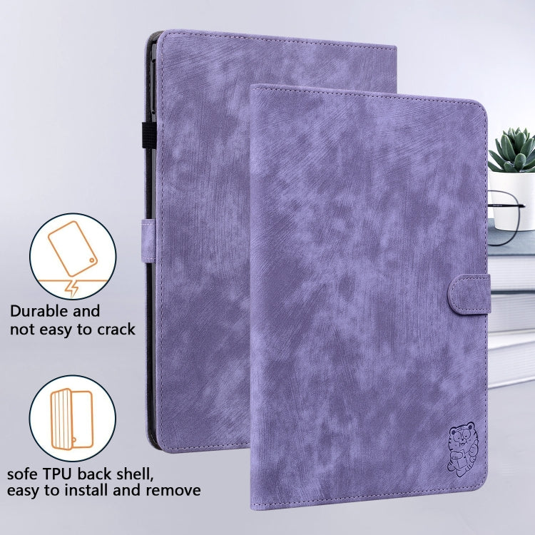 For Amazon Kindle Paperwhite 5  2023 2024 Tiger Pattern Flip Leather Tablet Case(Purple) - Amazon by buy2fix | Online Shopping UK | buy2fix