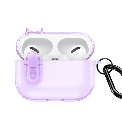 For AirPods Pro 2 DUX DUCIS PECK Series Split Transparent Carbon Fiber Earphone Case(Purple) - For AirPods Pro 2 by DUX DUCIS | Online Shopping UK | buy2fix