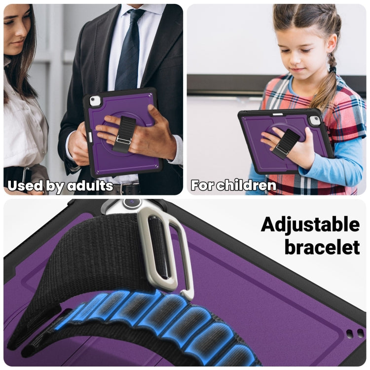 For iPad Air 13 2024 Honeycomb Hand Grip Turntable Stand Tablet Case(Purple) - iPad Air 13 2024 Cases by buy2fix | Online Shopping UK | buy2fix