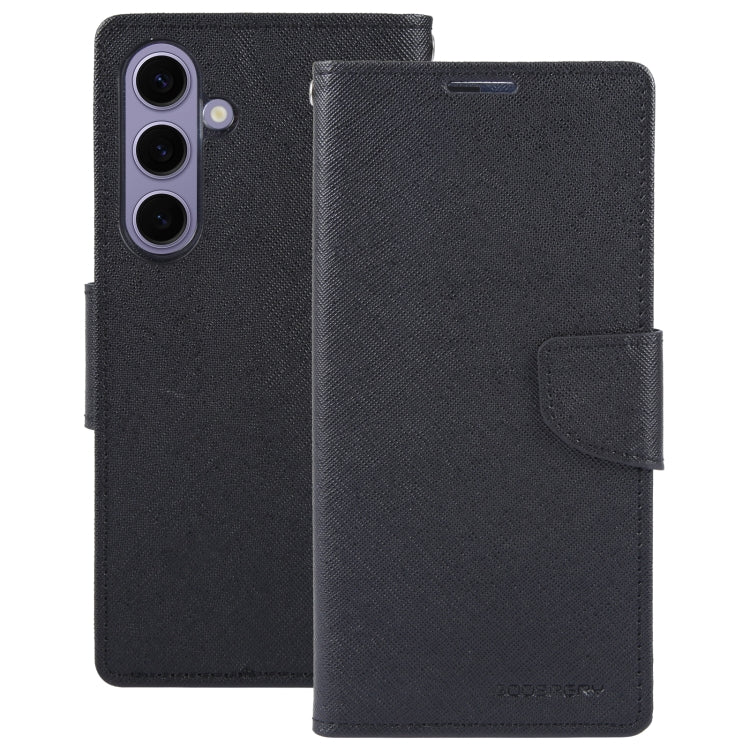 For Samsung Galaxy S24+ 5G GOOSPERY FANCY DIARY Cross Texture Leather Phone Case(Black) - Galaxy S24+ 5G Cases by GOOSPERY | Online Shopping UK | buy2fix