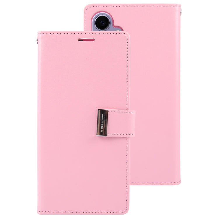 For Samsung Galaxy S24+ 5G GOOSPERY RICH DIARY Crazy Horse Texture Leather Phone Case(Pink) - Galaxy S24+ 5G Cases by GOOSPERY | Online Shopping UK | buy2fix