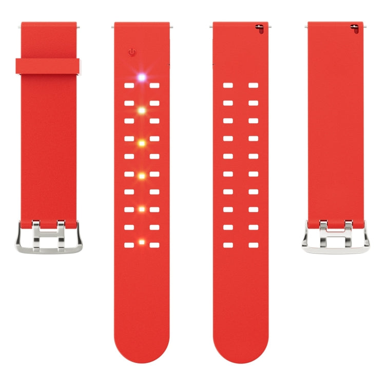 For Apple Watch Series 3 38mm Luminous Colorful Light Silicone Watch Band(Red) - Watch Bands by buy2fix | Online Shopping UK | buy2fix