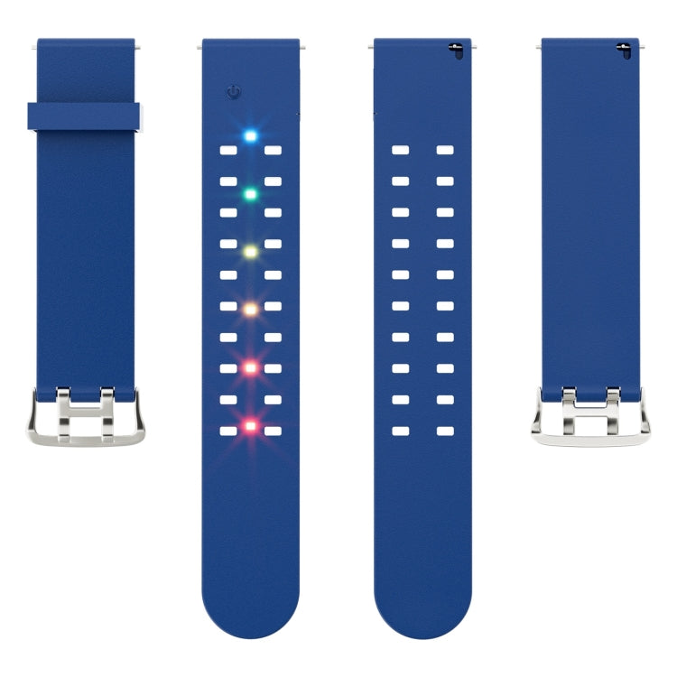 For Apple Watch Series 2 42mm Luminous Colorful Light Silicone Watch Band(Blue) - Watch Bands by buy2fix | Online Shopping UK | buy2fix