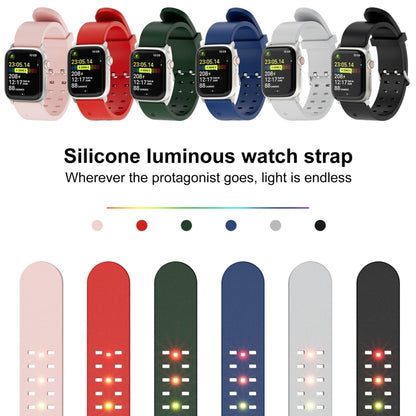 For Apple Watch Series 5 40mm Luminous Colorful Light Silicone Watch Band(Pink) - Watch Bands by buy2fix | Online Shopping UK | buy2fix