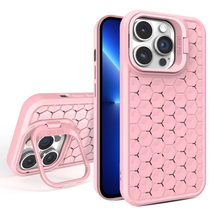 For iPhone 13 Pro Honeycomb Radiating Lens Holder Magsafe Phone Case(Pink) - iPhone 13 Pro Cases by buy2fix | Online Shopping UK | buy2fix