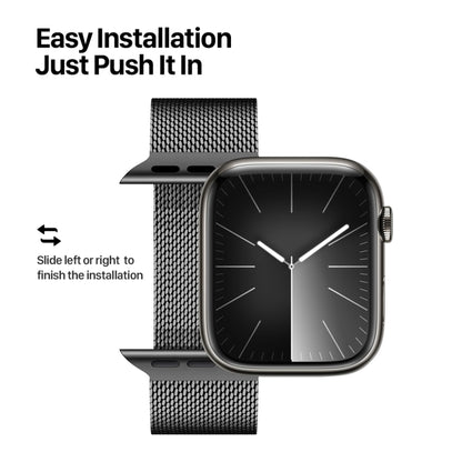 For Apple Watch Series 5 44mm DUX DUCIS Milanese Pro Series Stainless Steel Watch Band(Black) - Watch Bands by DUX DUCIS | Online Shopping UK | buy2fix