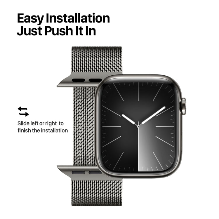 For Apple Watch Series 2 38mm DUX DUCIS Milanese Pro Series Stainless Steel Watch Band(Graphite) - Watch Bands by DUX DUCIS | Online Shopping UK | buy2fix