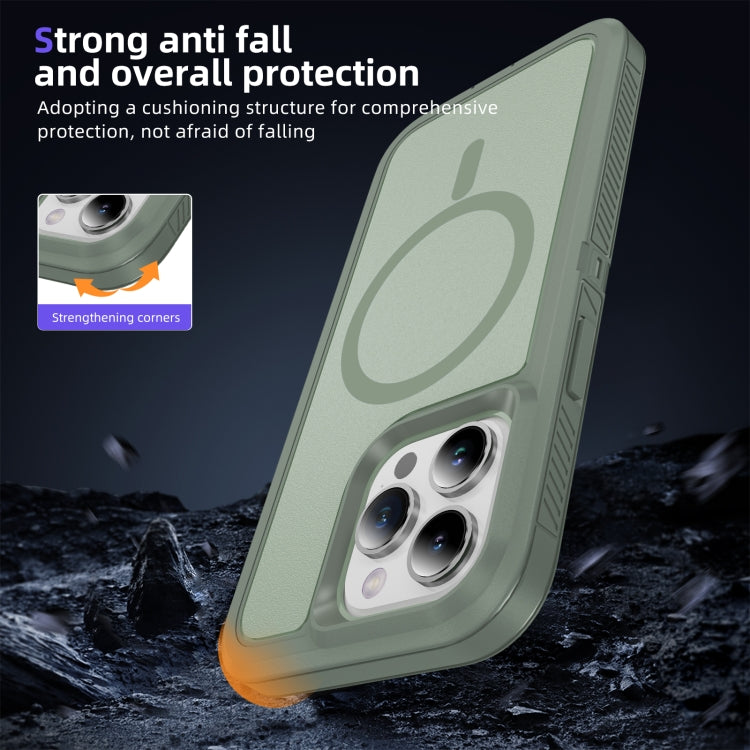 For iPhone 14 Pro Max Guard Magsafe Magnetic Ring Matte Phone Case(Green) - iPhone 14 Pro Max Cases by buy2fix | Online Shopping UK | buy2fix