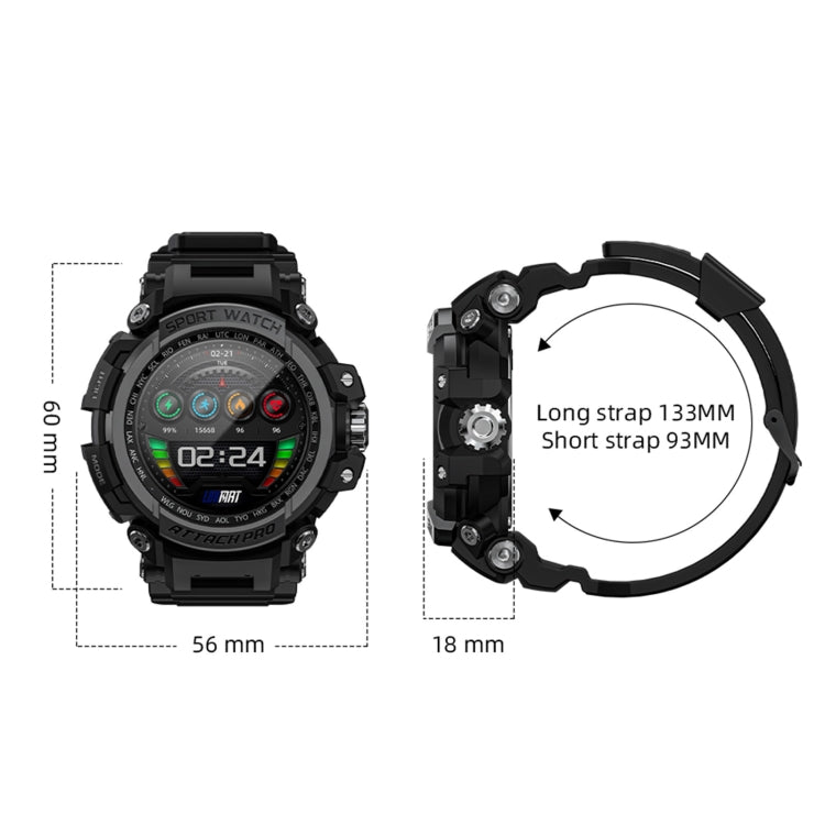 LOKMAT ATTACK Pro 1.32 inch BT5.1 Smart Sport Watch, Support Bluetooth Call / Sleep / Blood Oxygen / Heart Rate / Blood Pressure Health Monitor(Black) - Smart Watches by Lokmat | Online Shopping UK | buy2fix