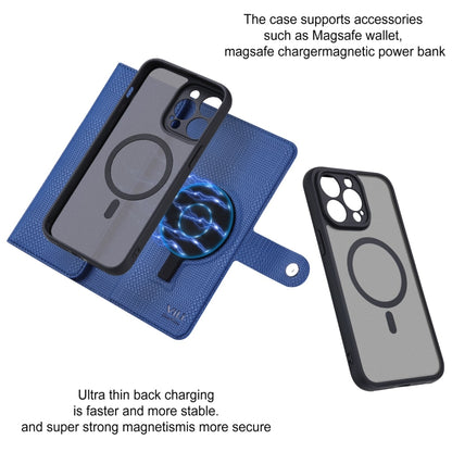 For iPhone 12 / 12 Pro ViLi GHA Series Shockproof MagSafe RFID Leather Attraction Horizontal Flip Phone Case(Blue) - iPhone 12 / 12 Pro Cases by ViLi | Online Shopping UK | buy2fix