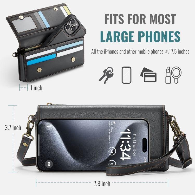 CaseMe Me30 Multi Functional Diagonal Cross Bag Phone Case(Black) -  by CaseMe | Online Shopping UK | buy2fix