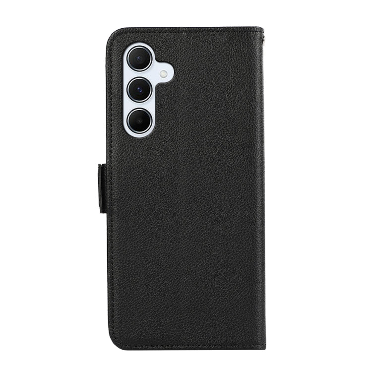 For Samsung Galaxy S24+ 5G ABEEL Side-Magnetic Litchi Pattern Leather RFID Phone Case(Black) - Galaxy S24+ 5G Cases by buy2fix | Online Shopping UK | buy2fix