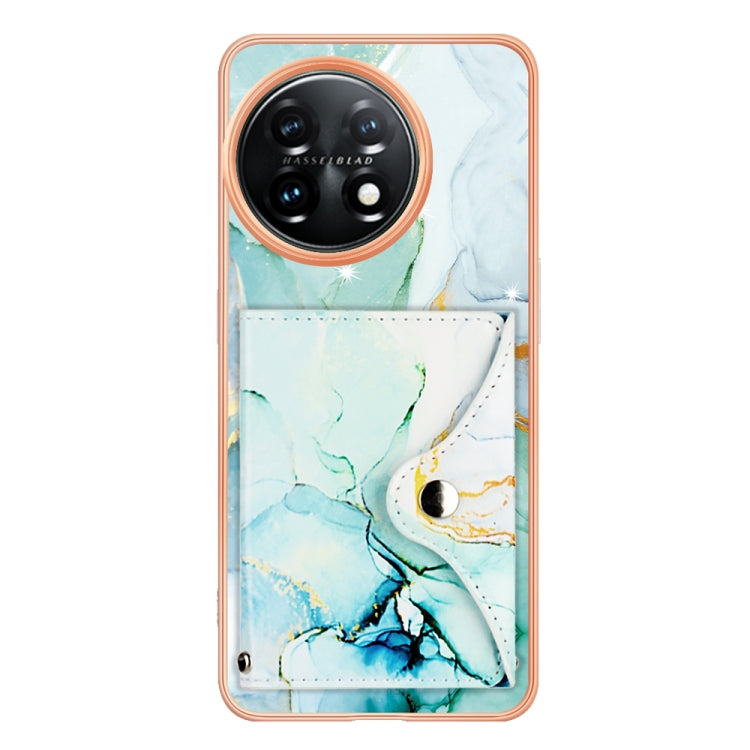 For OnePlus 11 Marble Pattern IMD Card Slot Phone Case(Green) - OnePlus Cases by buy2fix | Online Shopping UK | buy2fix