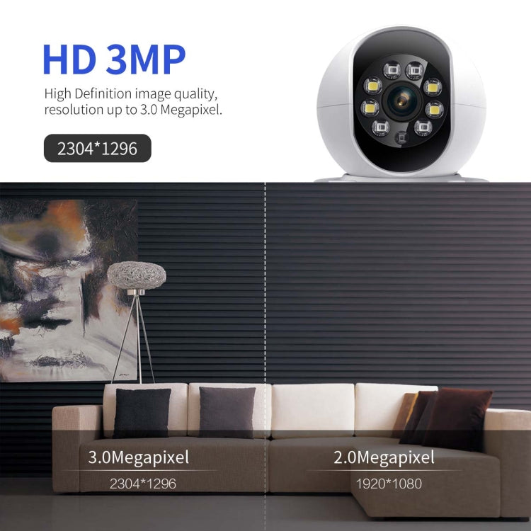 ESCAM QF104 One Click Video Call 3MP Indoor Humanoid Detection Audible Alarm Color Night Version Smart WiFi Camera, AU Plug - Wireless Camera by ESCAM | Online Shopping UK | buy2fix