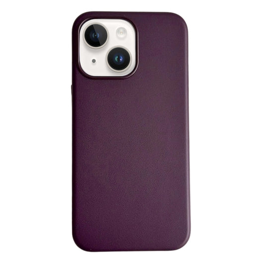 For iPhone 13 Pure Color Leather Magsafe Magnetic Phone Case(Purple) - iPhone 13 Cases by buy2fix | Online Shopping UK | buy2fix