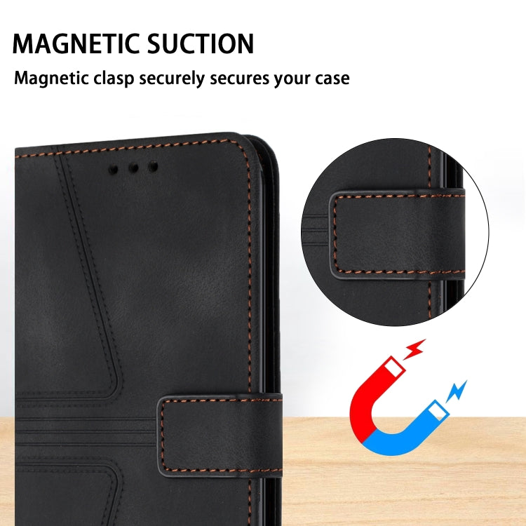 For iPhone 16 Pro Triangle Solid Color Leather Phone Case(Black) - iPhone 16 Pro Cases by buy2fix | Online Shopping UK | buy2fix