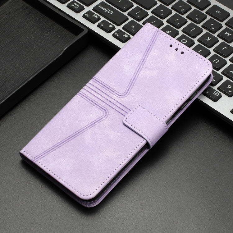 For iPhone 16 Pro Triangle Solid Color Leather Phone Case(Purple) - iPhone 16 Pro Cases by buy2fix | Online Shopping UK | buy2fix