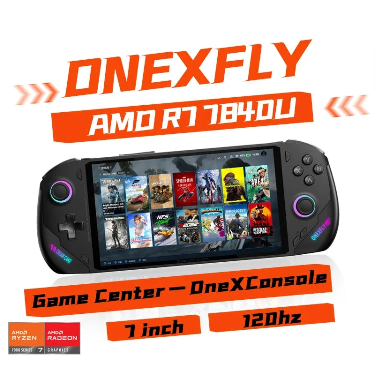 ONE-NETBOOK ONE XFLY 7 inch Handheld PC Game Console, 32GB+2TB, Windows 11 AMD Ryzen 7 7840U(Black) - Pocket Console by ONE-NETBOOK | Online Shopping UK | buy2fix
