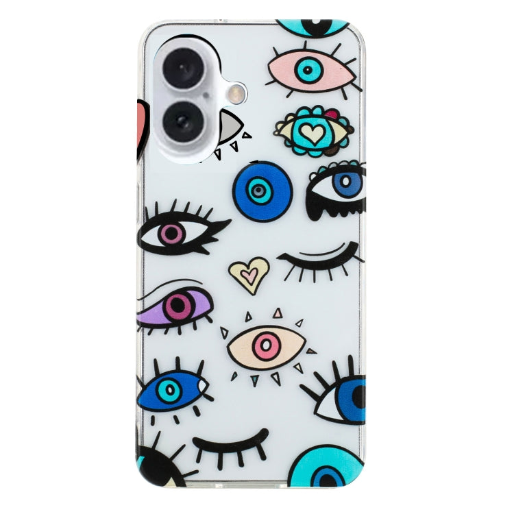 For iPhone 16 Colorful Painting Pattern TPU Phone Case(Eye Monster) - iPhone 16 Cases by buy2fix | Online Shopping UK | buy2fix